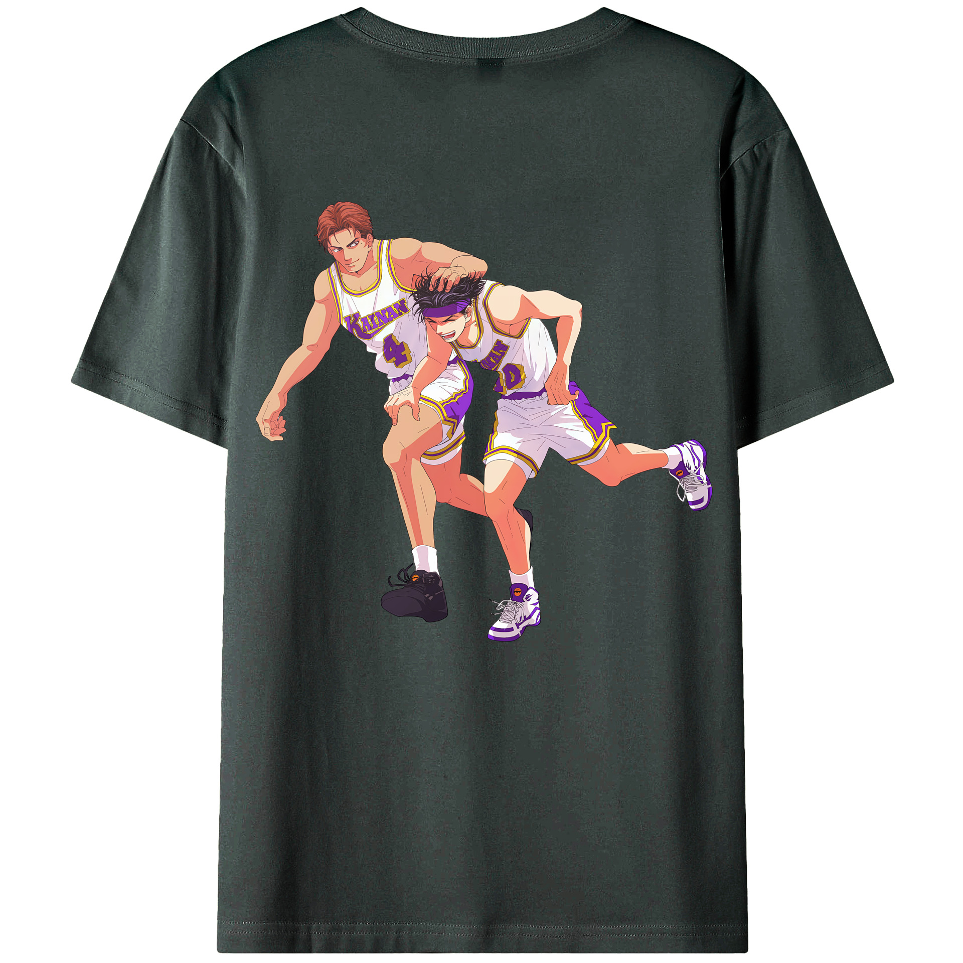 （画像用） SLAM DUNK／スラムダンク 綿100％ メンズ半袖Tシャツ（バックプリント） 通気性